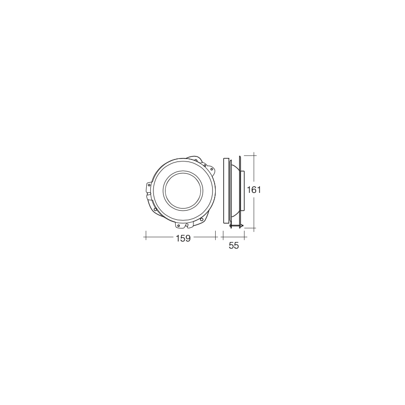 LIGHTING HEADLAMP HOUSING 146MM ROUND OPEN BACK