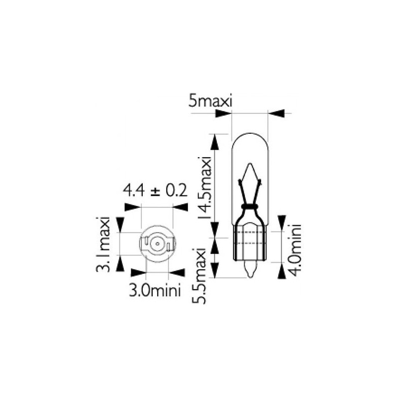 LIGHTING GLOBE WEDGE 12 VOLT 1.2 WATT W2X4.6D