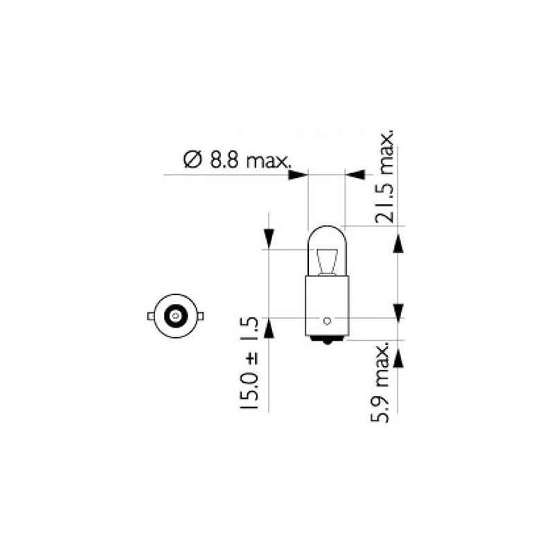 LIGHTING BAYONET GLOBE 12 VOLT 4 WATT BA9S