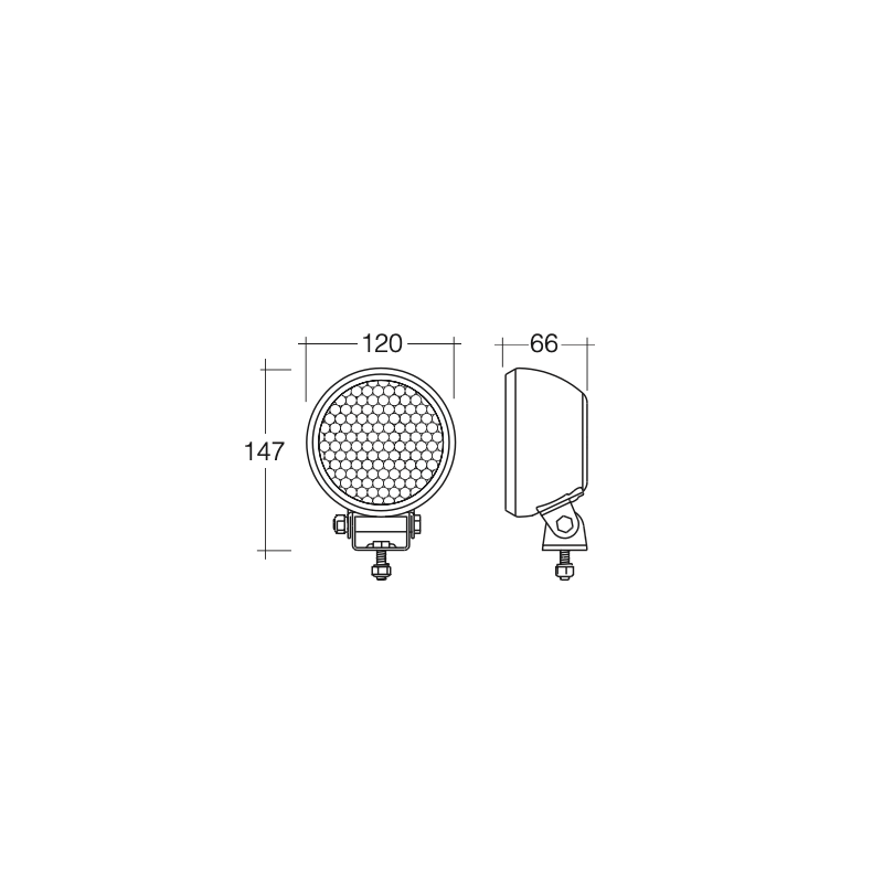 LIGHTING LED WORK LIGHT ROUND 12-24  VOLT WIDE FLOOD BEAM