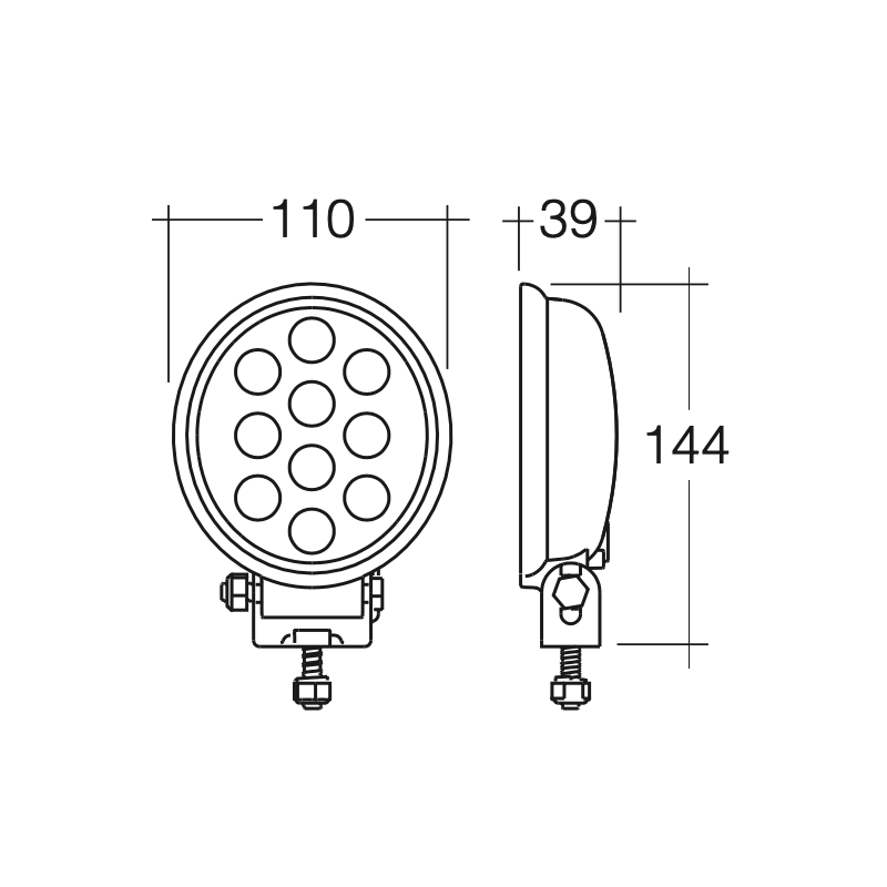 LIGHTING LED WORK LIGHT WHITE 9-33V LED FLOOD W/LAMP 1000LM