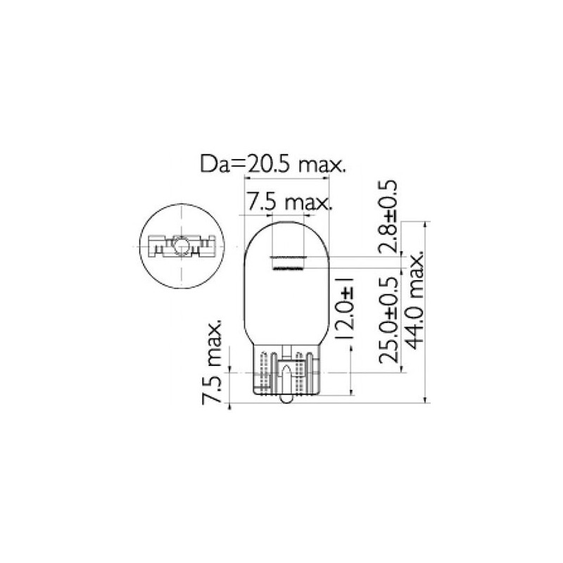 LIGHTING GLOBE WEDGE 12 VOLT 21/5 WATT W3X16D