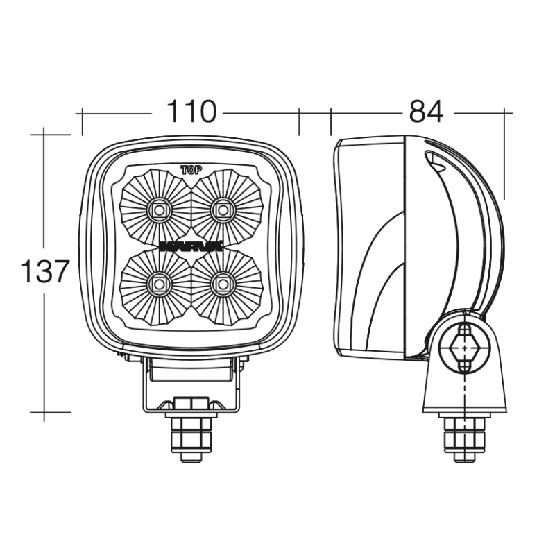 LIGHTING LED WORK LIGHT LED WORK LIGHT RECTANGLE 9 TO 64V FLOOD BEAM