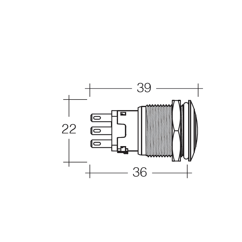 ELECTRICAL SWITCHES  PUSH BUTTON ON-OFF LED BLUE