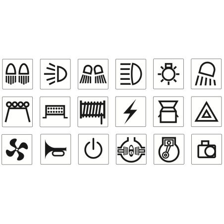 ELECTRICAL SWITCHES NARVA DECAL SET- 4WD STICKER SET