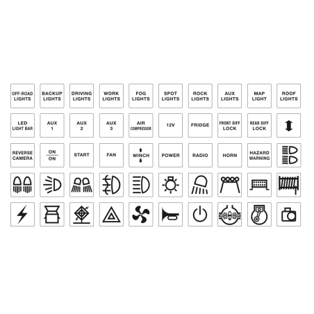 ELECTRICAL SWITCHES NARVA DECAL 4WD SET