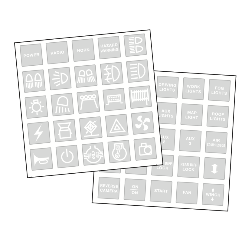 ELECTRICAL SWITCHES NARVA DECAL 4WD SET