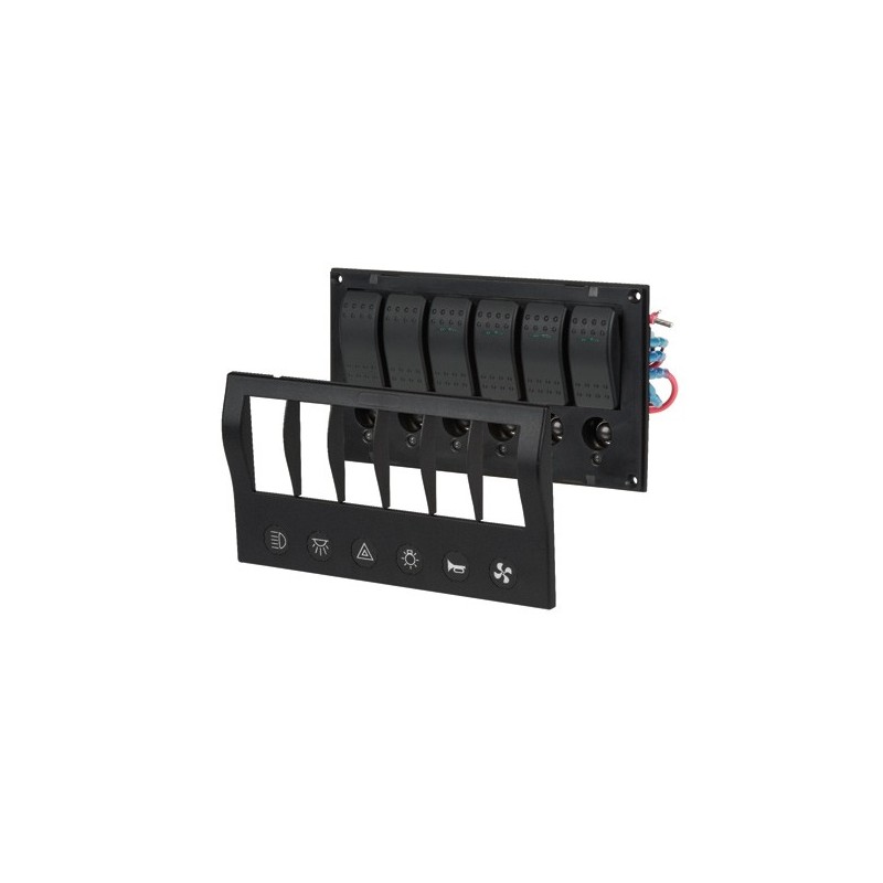 ELECTRICAL SWITCHES 6-WAY LED PANEL WITH CIRCUIT BREAKER