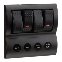 ELECTRICAL SWITCHES 4-WAY LED PANEL WITH FUSE PROTECTION