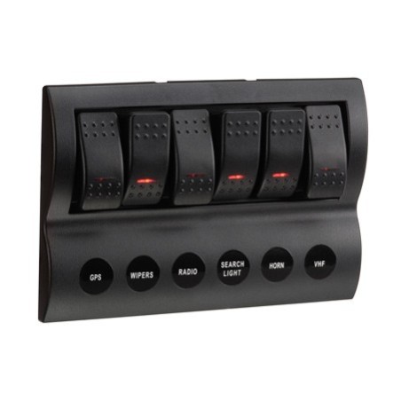 ELECTRICAL SWITCHES 6-WAY LED PANEL WITH FUSE PROTECTION