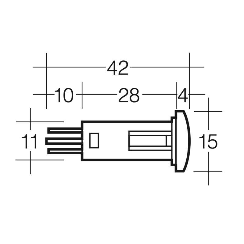 LIGHTING PILOT LIGHT LED RED 12 VOLT BLADE TERMINALS